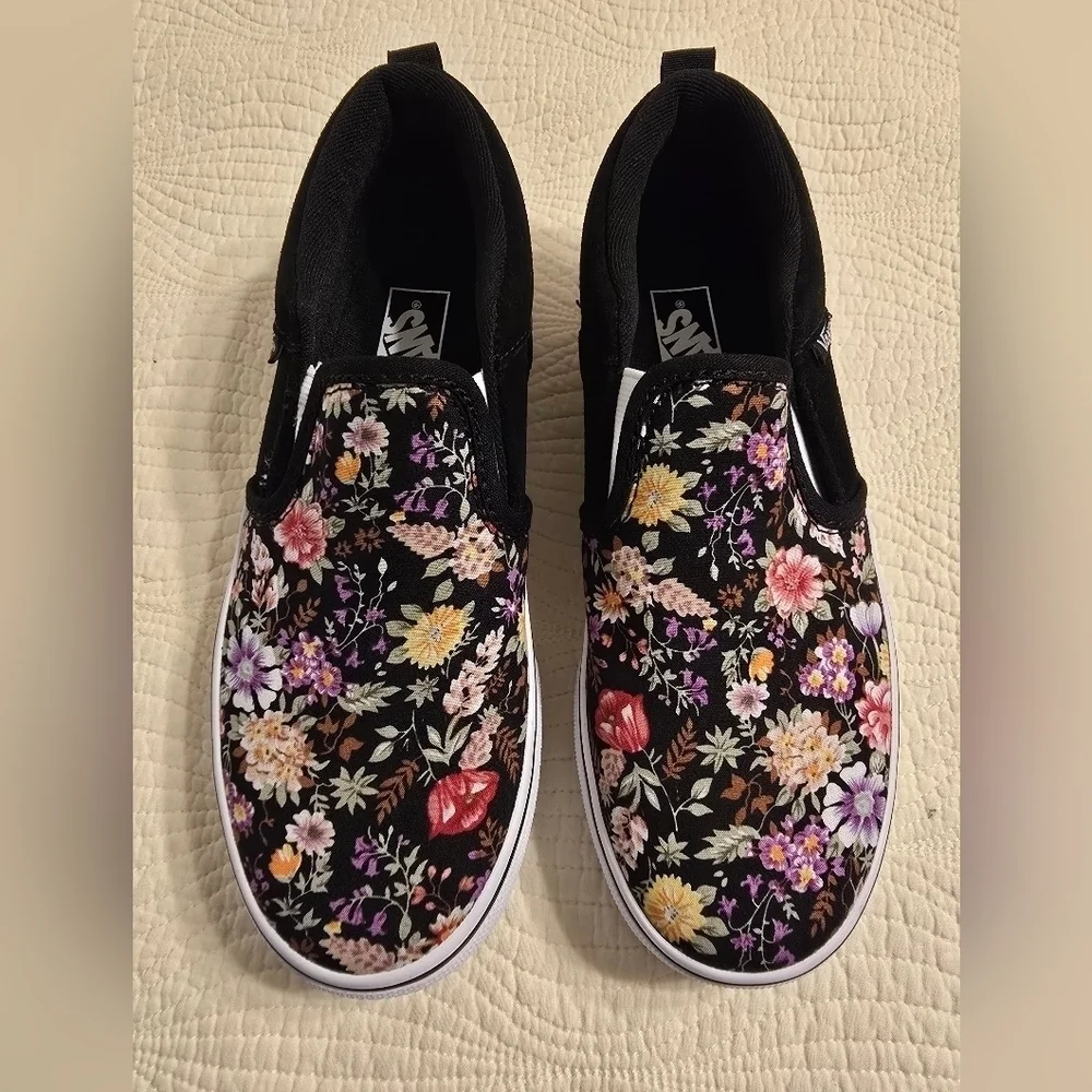 NIB Vans Asher Floral Slip On Sneaker Ladies 5.0, EU 34.5, Kids 3.4